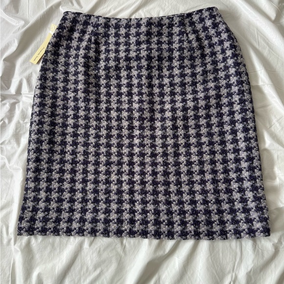 Amanda Smith Tweed Skirt Womens 12 Purple White Career Pencil Skirt - Picture 5 of 5